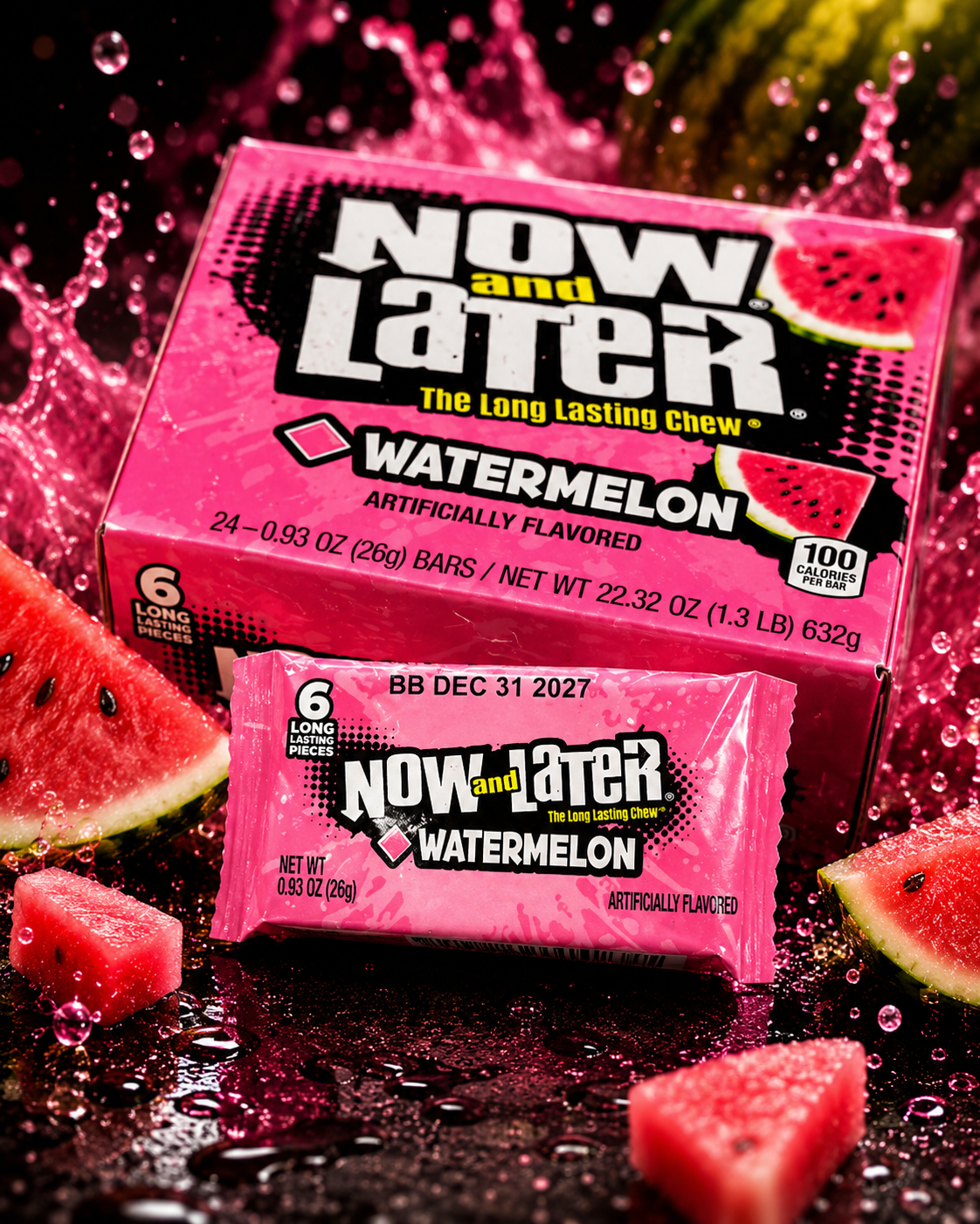 Now & Later Gum Watermelon