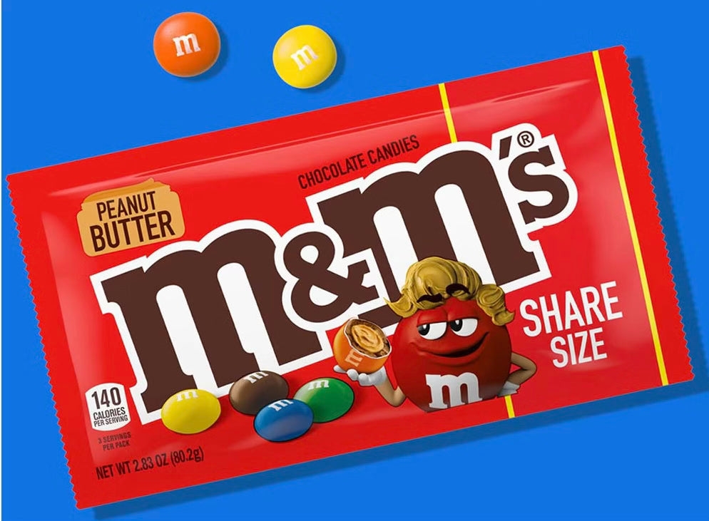 m&ms peanut butter share size