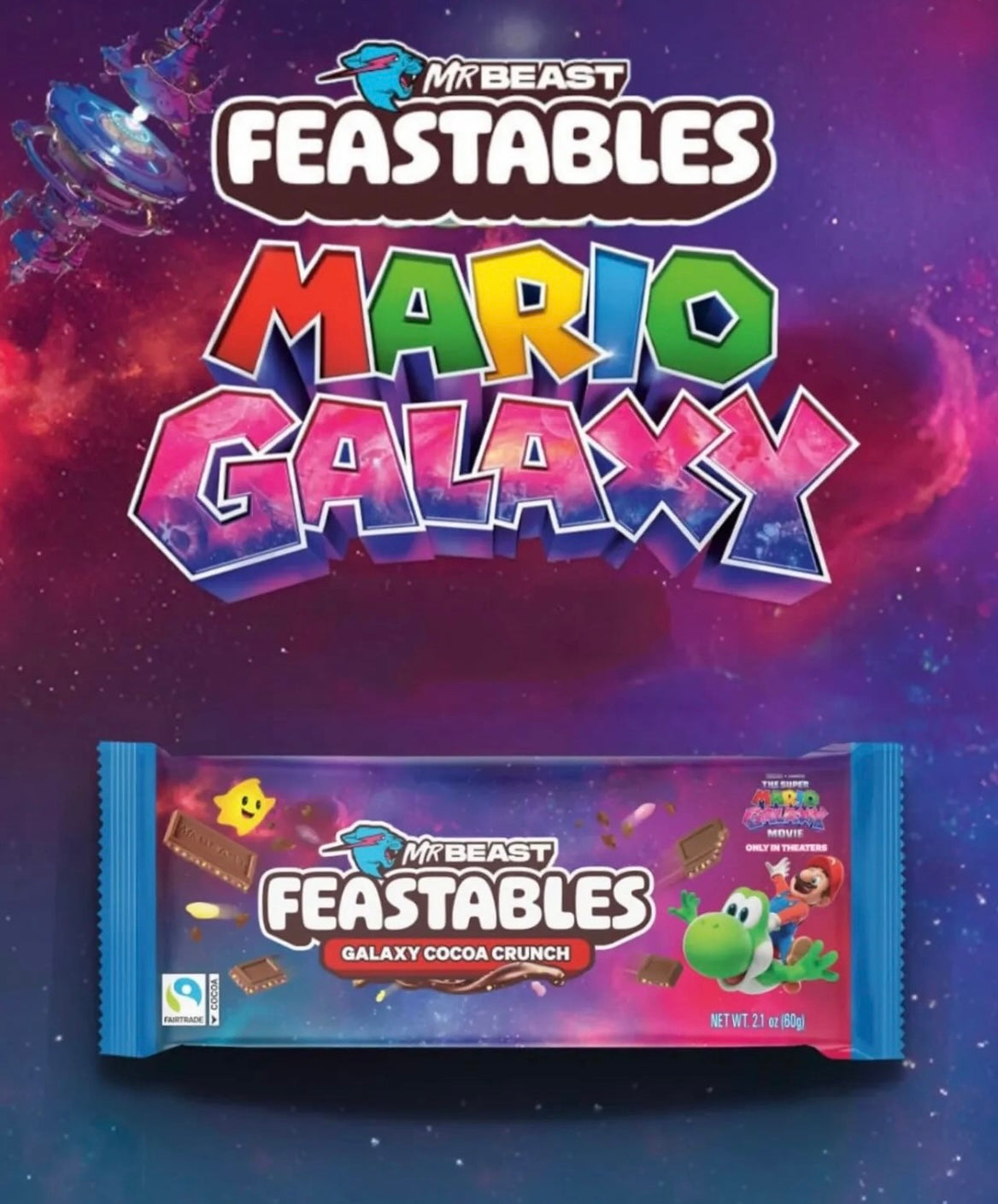 MrBeast Feastables Mario Galaxy Cocoa Crunch