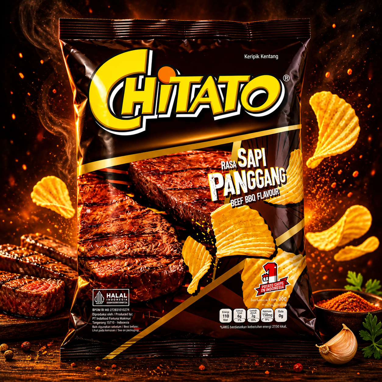 Chitato Potato Chips BBQ Beef