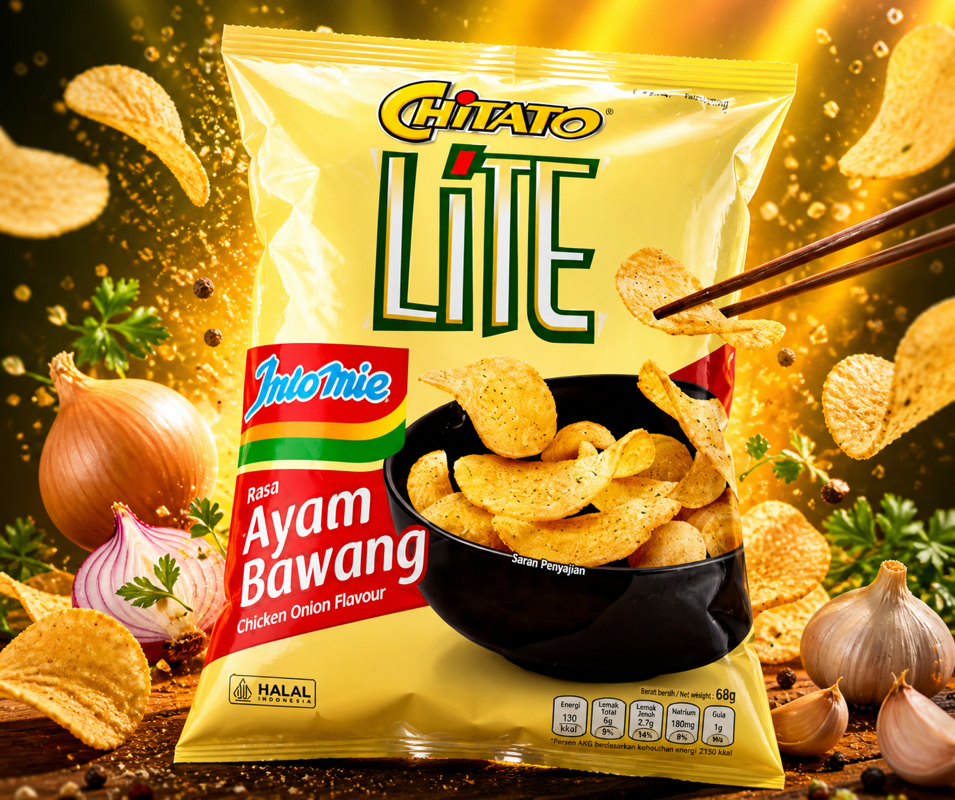 Chitato Lite Indomie Chicken Onion Potato Chips