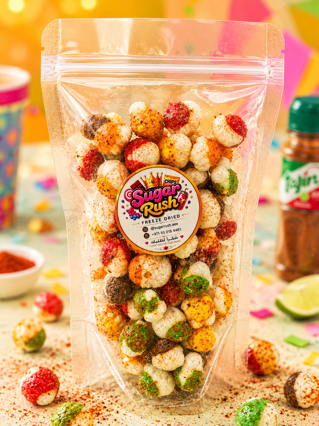 Freeze Dried Skittles With Tajin
