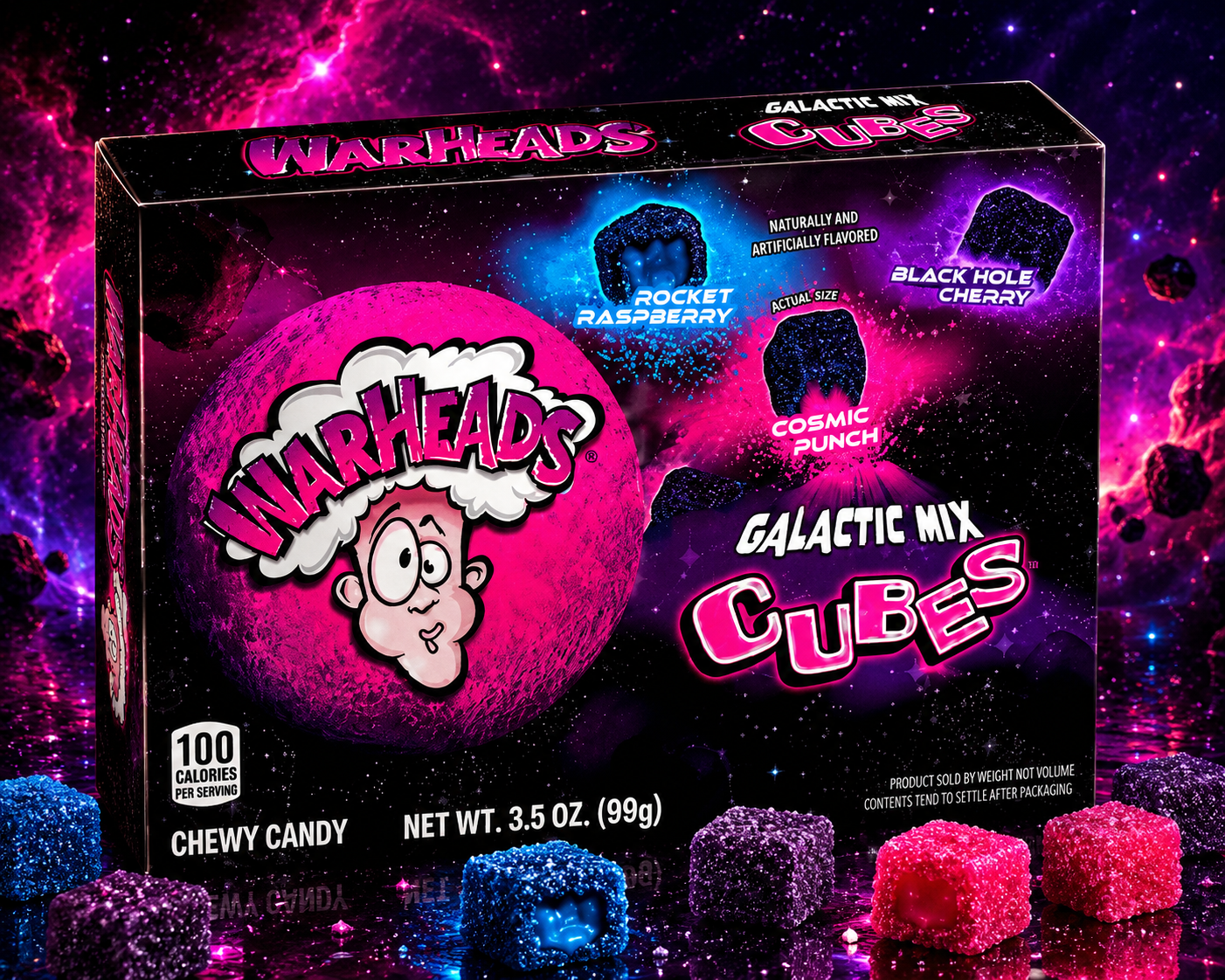 Warheads Galaxy Mix Cubes