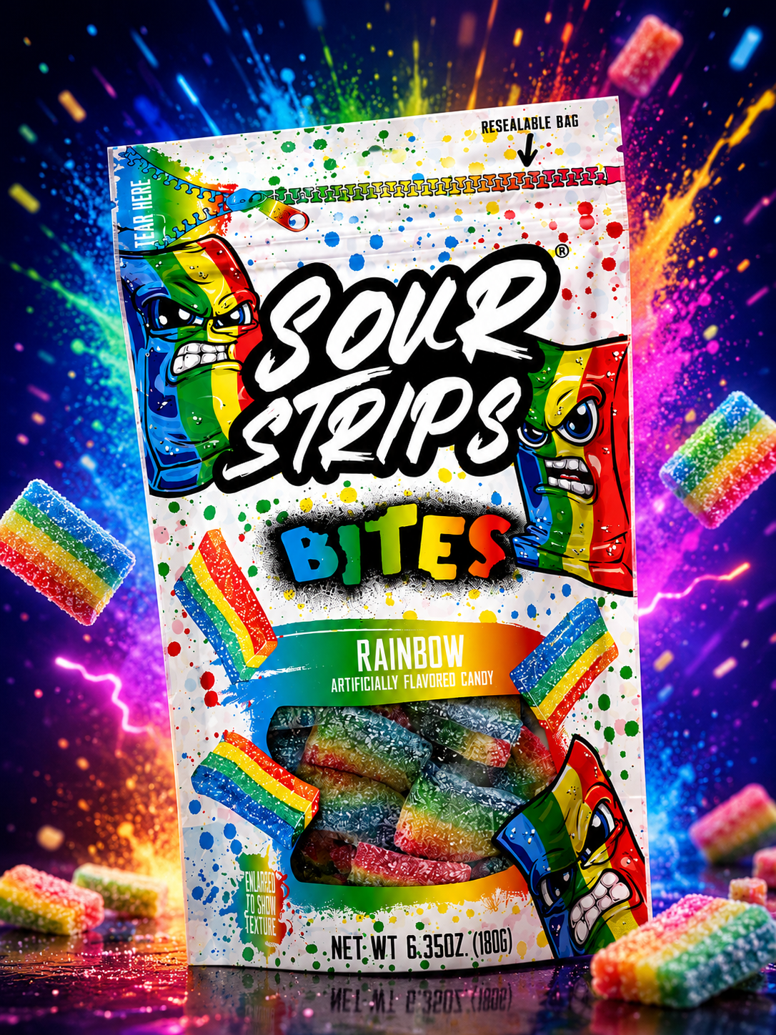 Sour Strips Bites Rainbow
