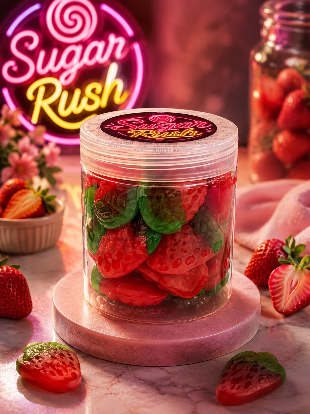 Stuffed Strawberries Gummy Candy