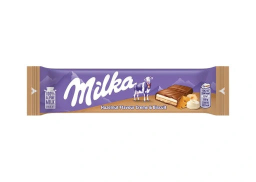 Milka hazelnut and biscuit