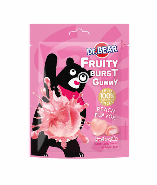 Peelable gummy peach flavor