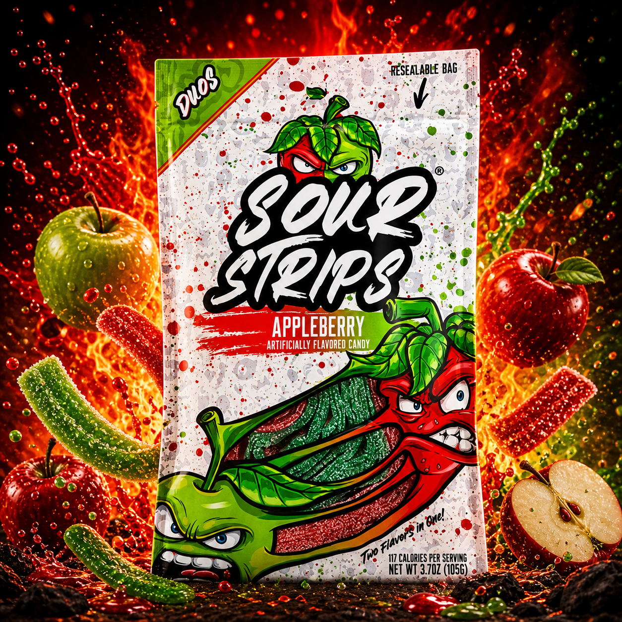 Candy Sour Strips Appleberry