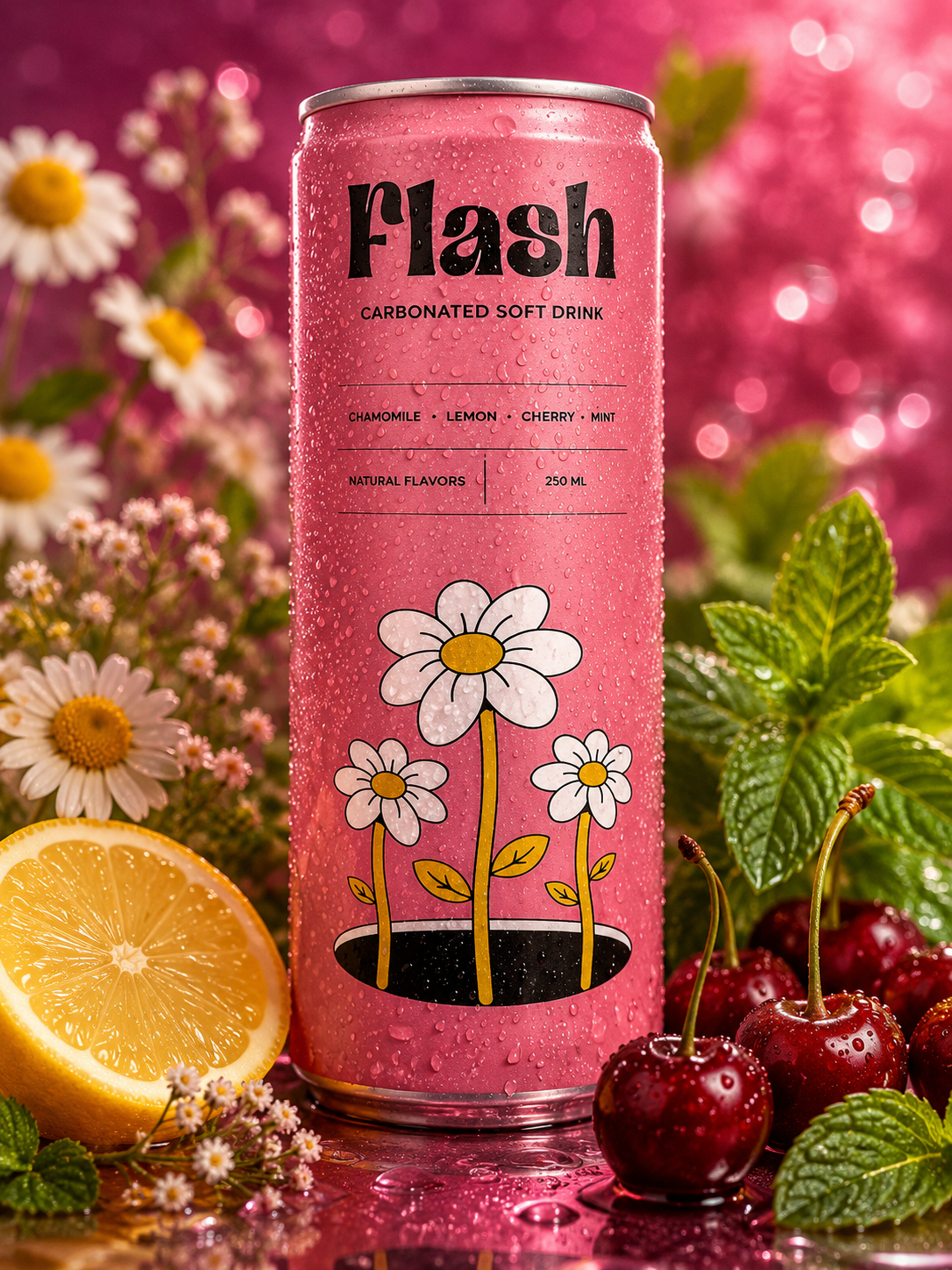 Flash Carbonated Soft Drink “Pink”