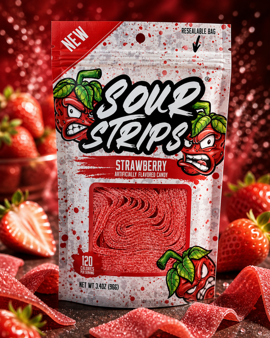 Sour strips strawberry