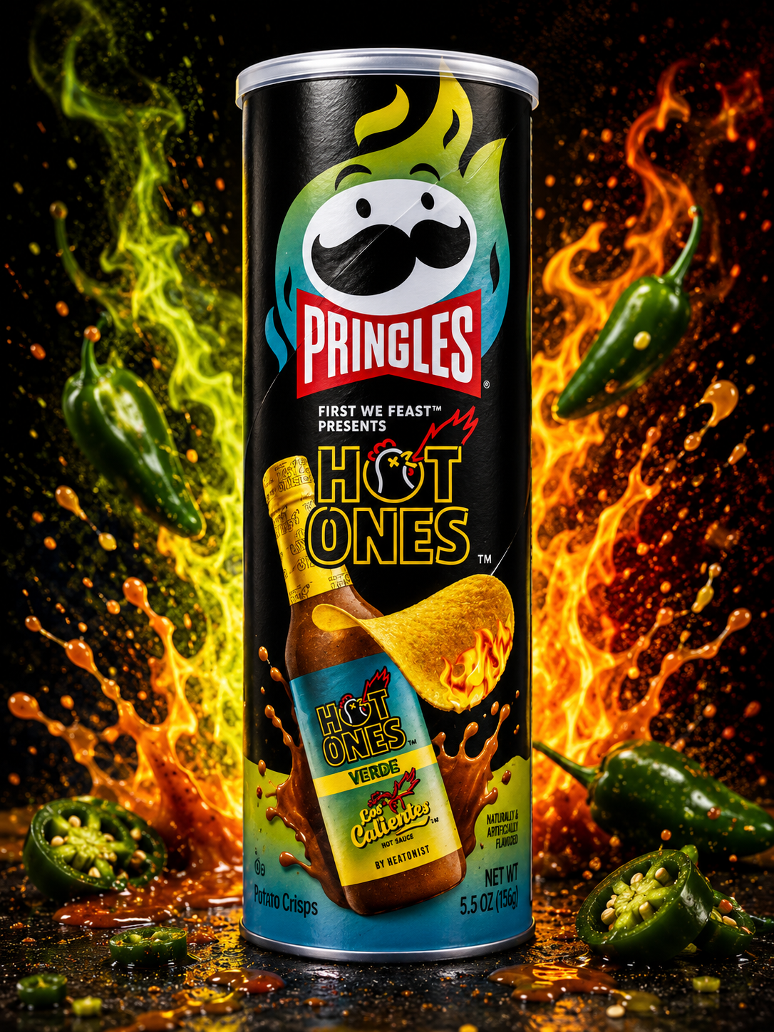 Pringles Hot Ones VERDE (Green Peppers)