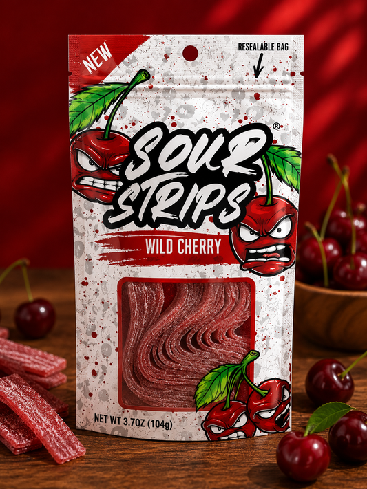 Sour Strips Wild Cherry