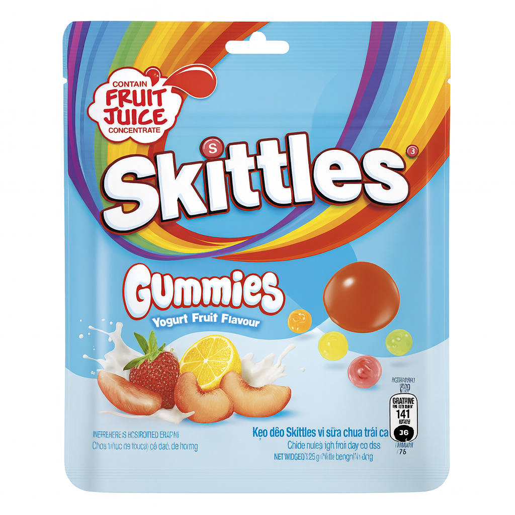 Skittles gummies yoghurt flavored